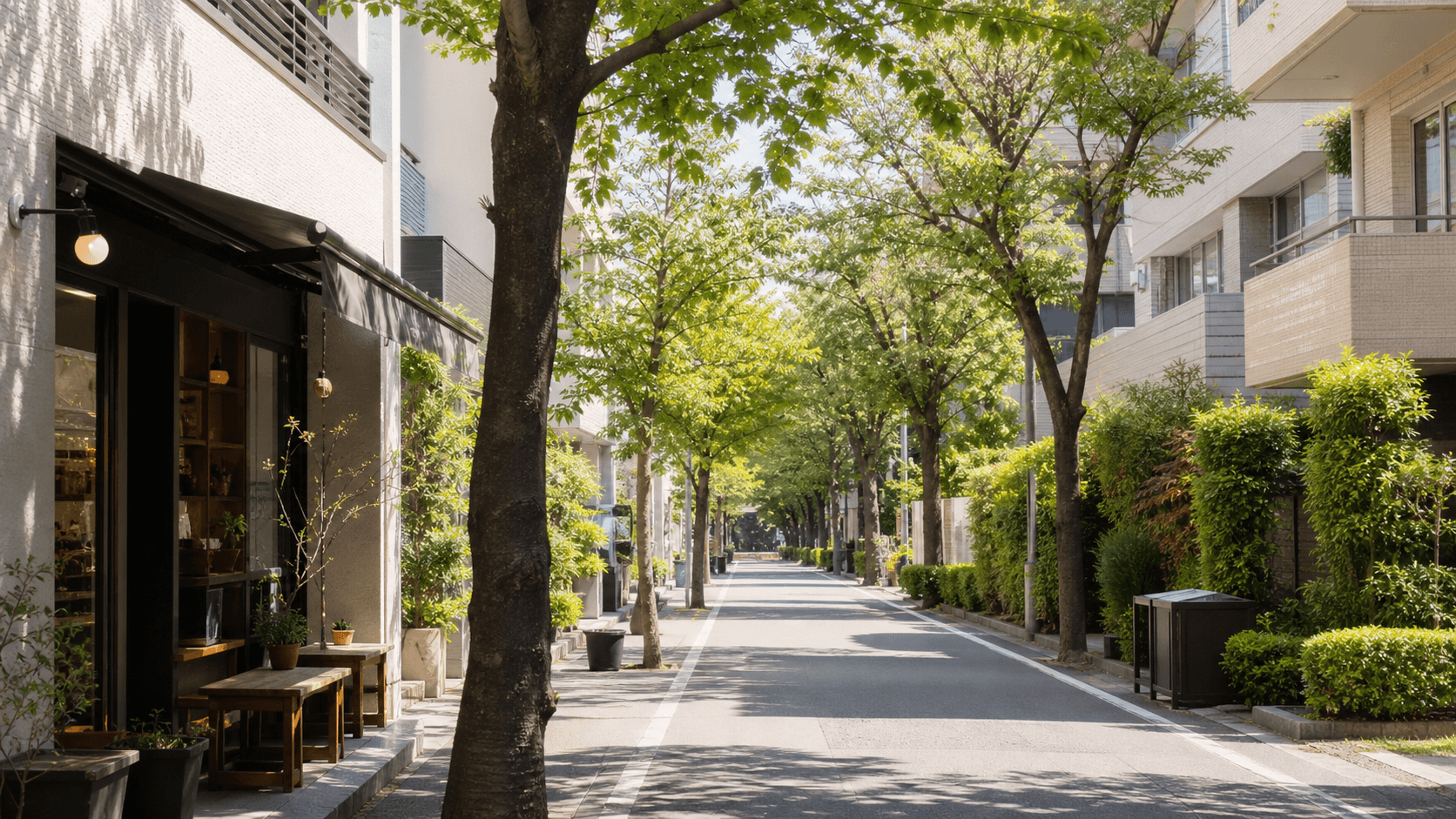 IE-QUAが対応する東京の落ち着いた住宅街